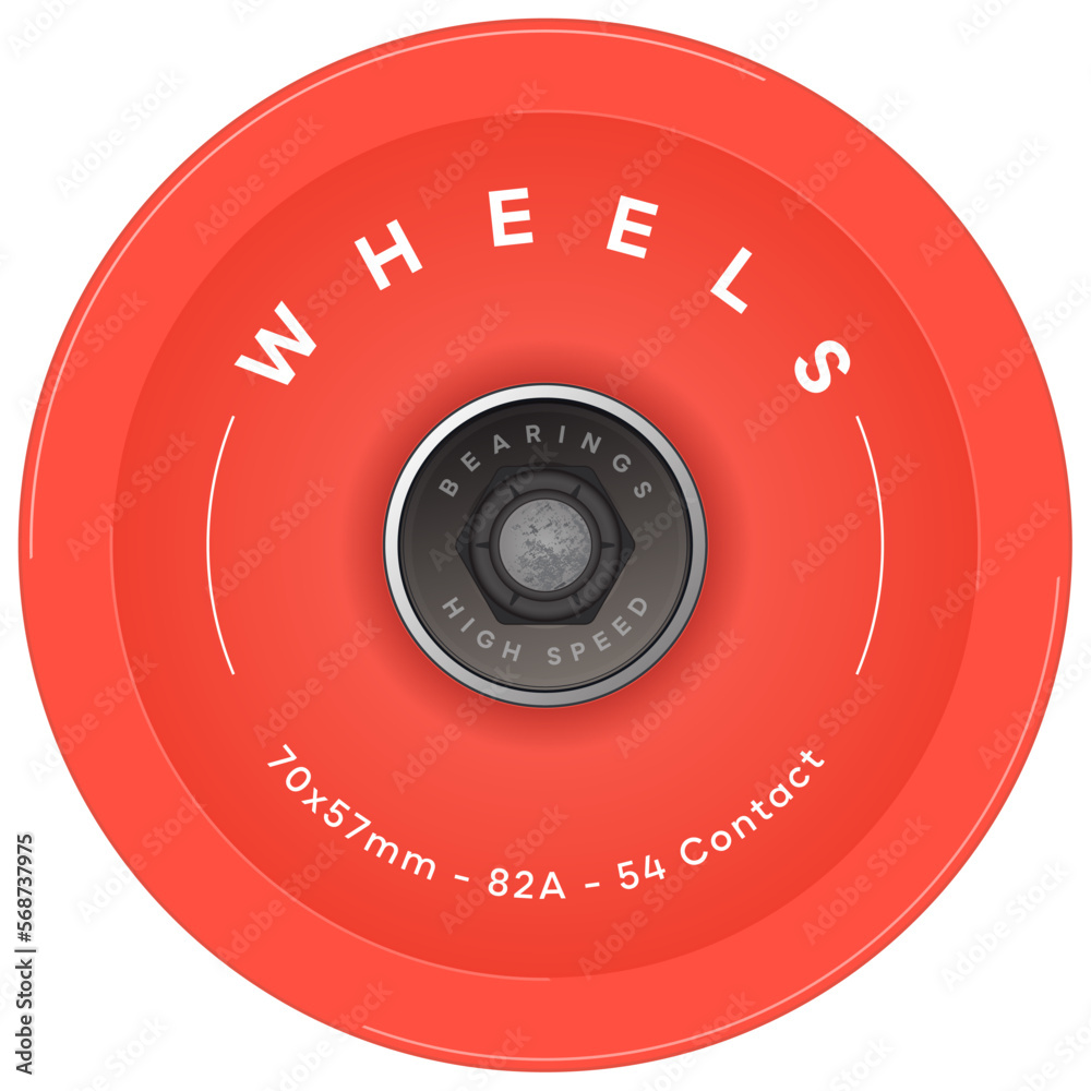 Skate Wheels Design. Longboard Wheels with Bearings. Surfskate. Vector illustration. Skate Wheels Design. Longboard Wheels with Bearings. Surfskate. Vector illustration.
