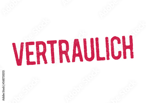 Vector illustration of the word Vertraulich (Confidential in German) in red ink stamp