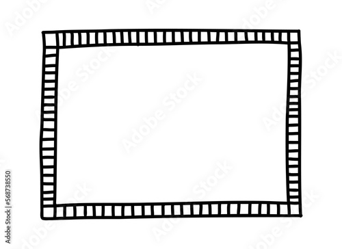 Doodle picture frame. Hand drawn vintage sketchy shape. Vector collection