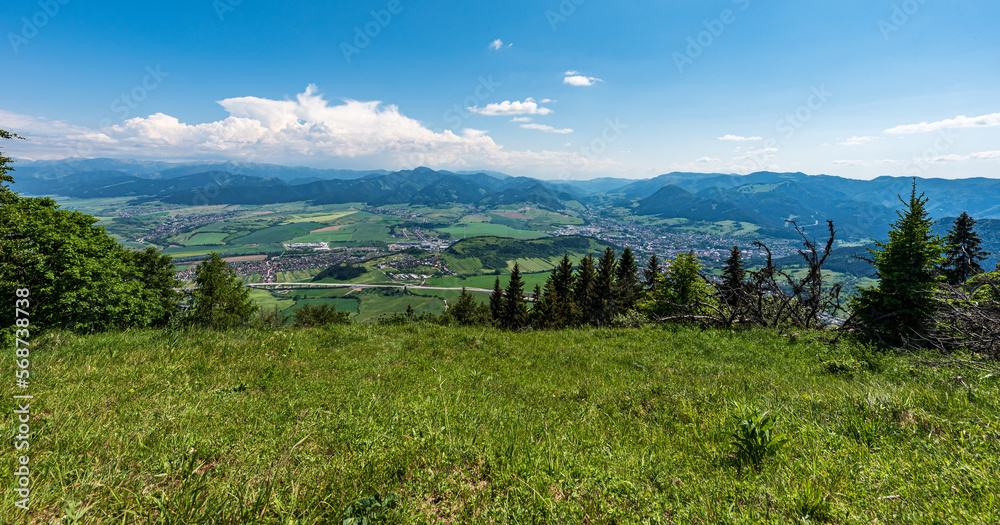 View from Predny Choc hill in Chocske vrchy mountains in Slovakia