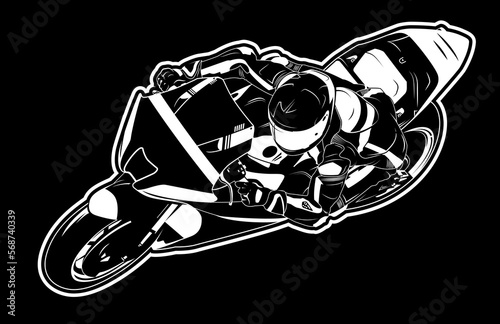 Motorcycle Racer Illustration 