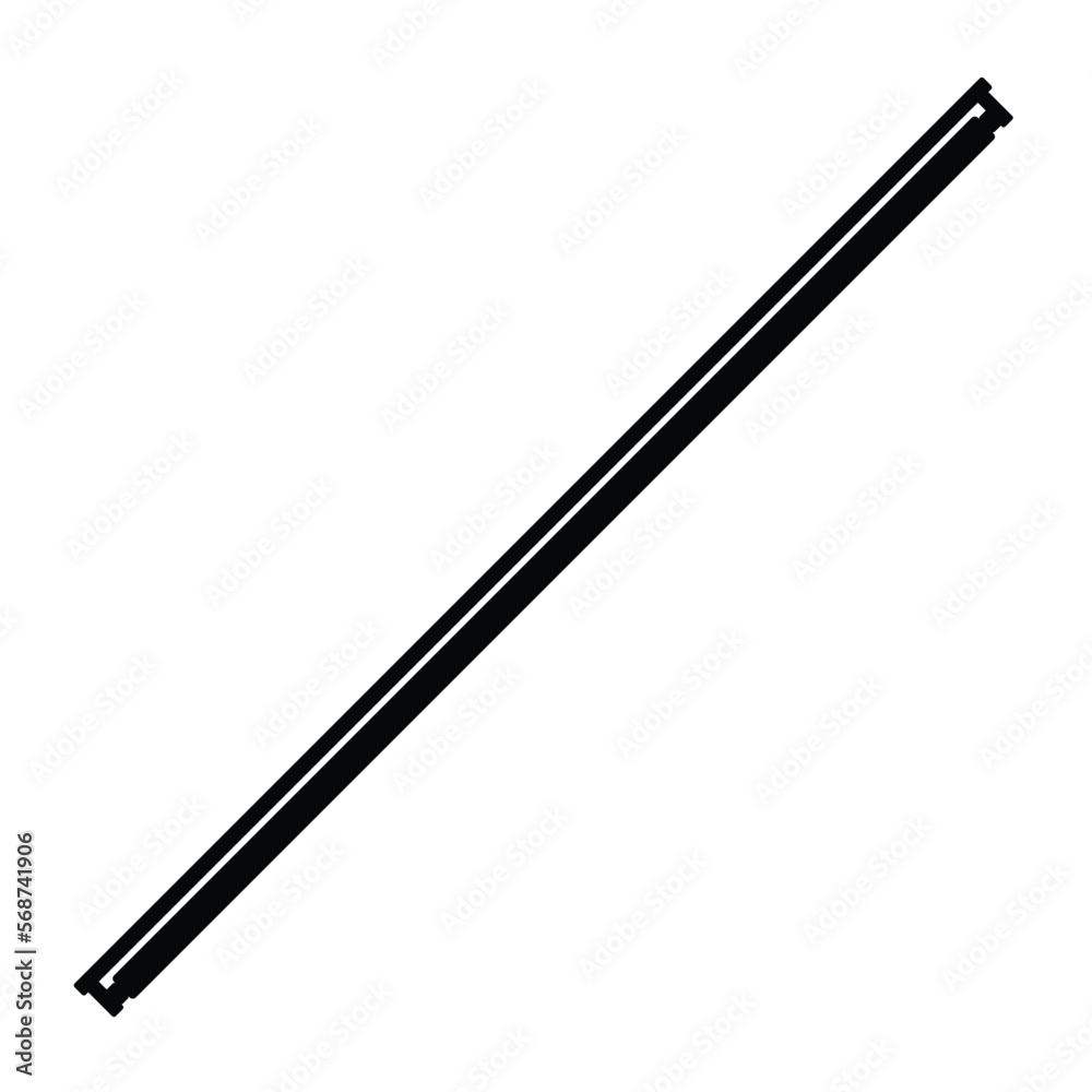 Tube Light Silhouette. Black and White Icon Design Element on Isolated White Background Tube Light Silhouette. Black and White Icon Design Element on Isolated White Background