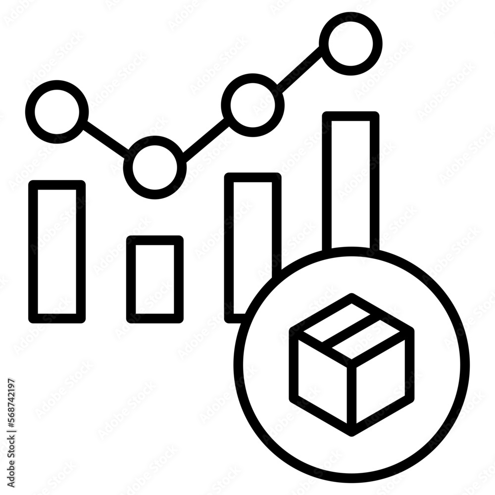 Outlined Logistic Data analytics desk icon Stock Vector | Adobe Stock