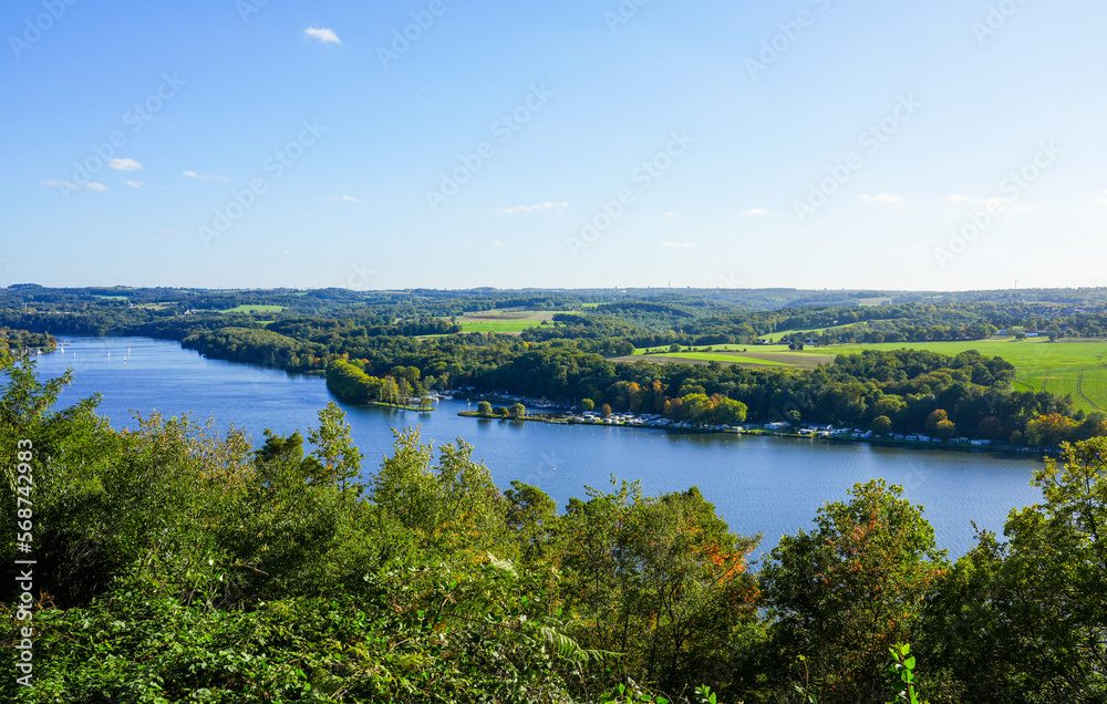 View from the Korte cliff near Essen. Viewpoint at Lake Baldeney.
