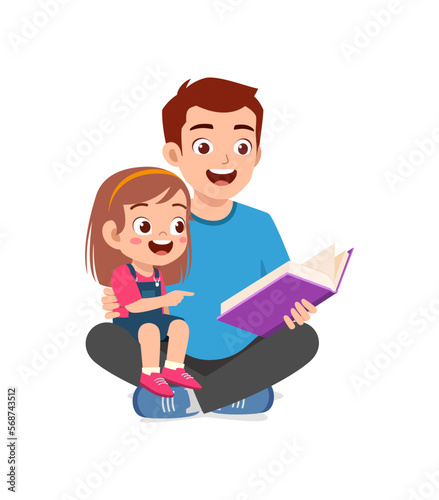 parent read book to kid and feel happy