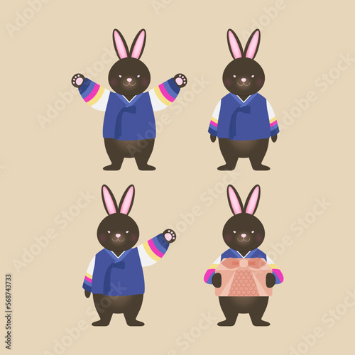 새해 인사하는 토끼