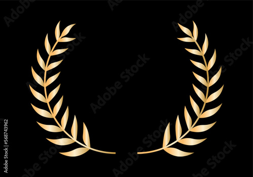 Gold film awards. Golden award wreaths. Vector illustration