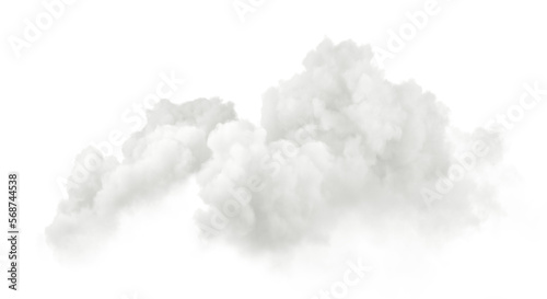 Soft clouds explode shapes cutout isolated transparent backgrounds 3d rendering