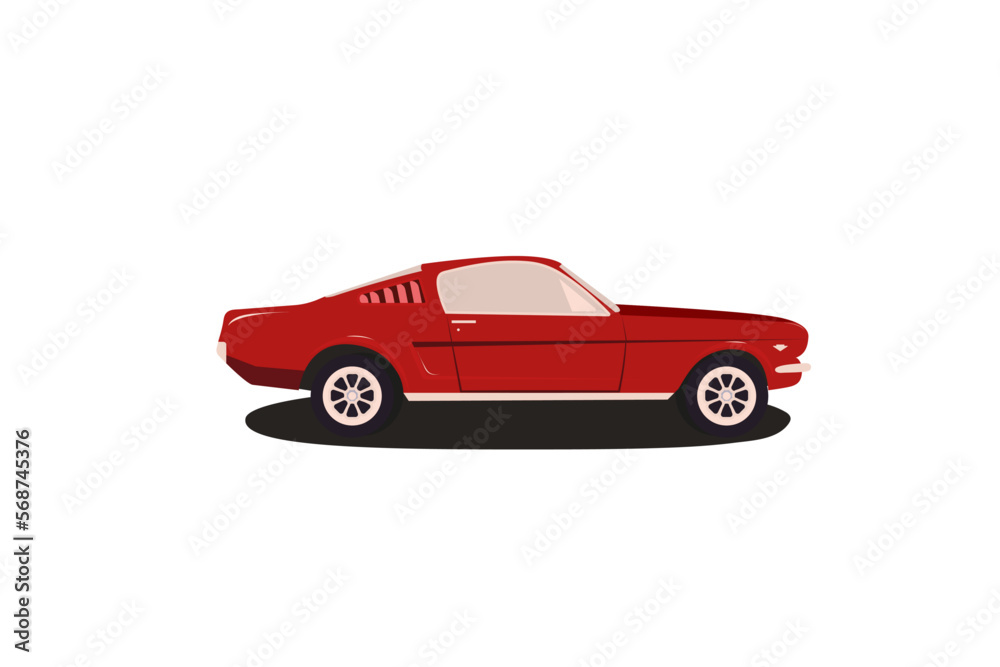 red retro gar white background