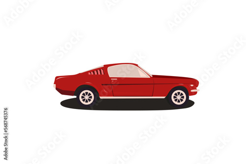 red retro gar white background