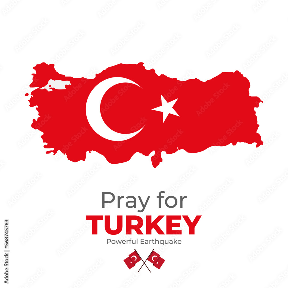 The Epicenter of the earthquake in Turkey. Pray for Turkey. Vector illustration.