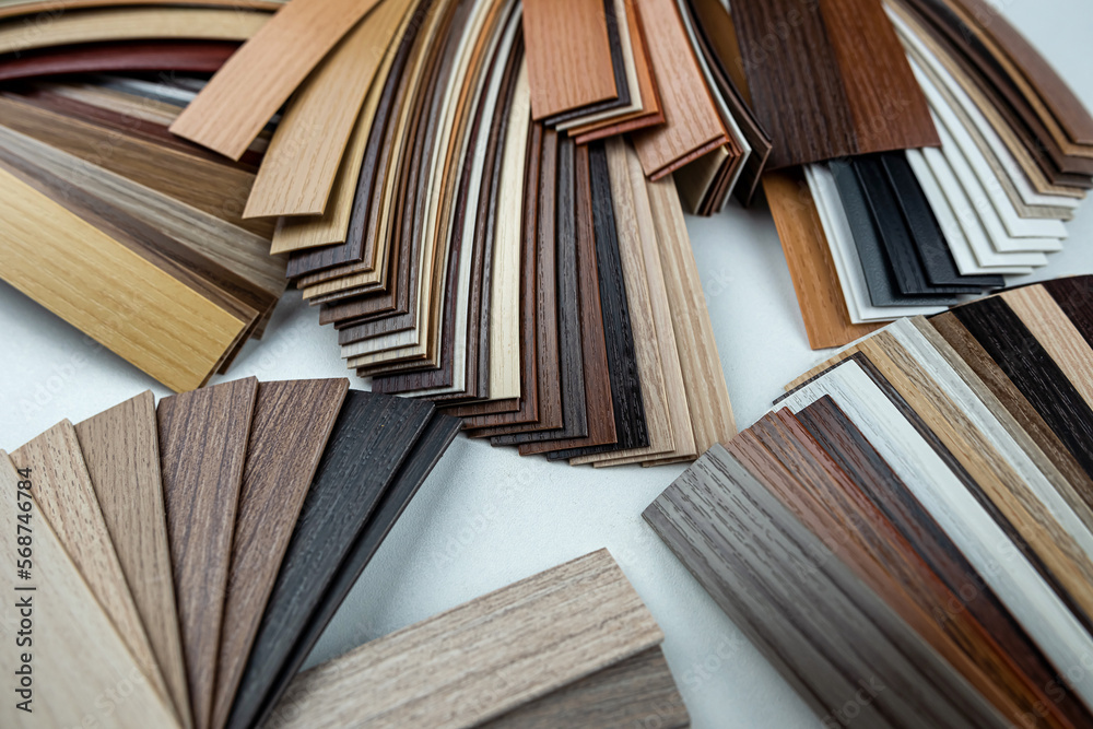 Fototapeta premium wooden sampler material texture for new interior design