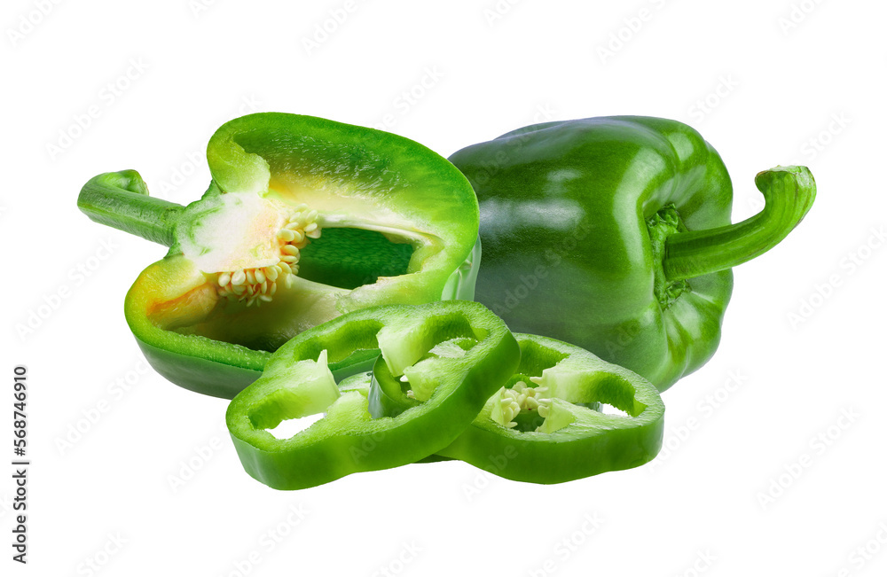 slice green bell pepper on transparent png slice green bell pepper on transparent png