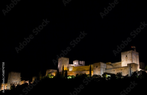 Spanish palace at night alhambra 