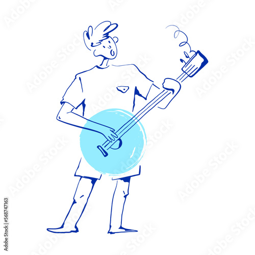 guy plays guitar