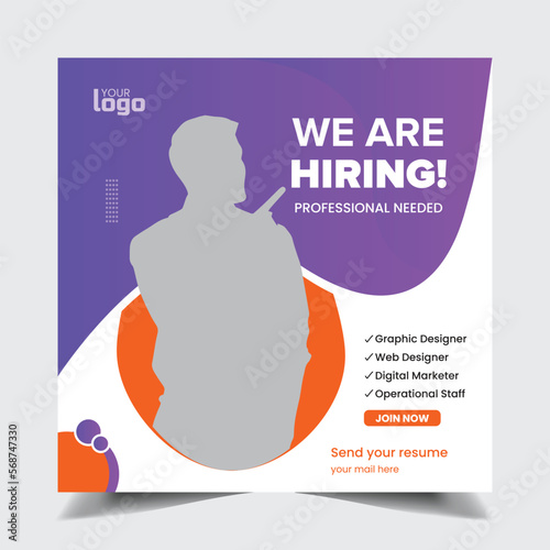 We are hiring social media marketing post design