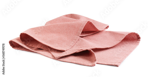 Tableau sur toile Crumpled color fabric napkin isolated on white