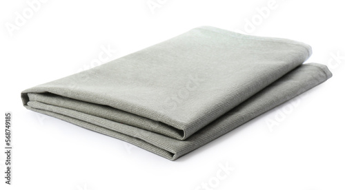 Light grey towel for kitchen isolated on white