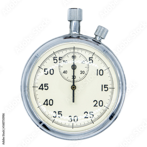 a retro chrome stopwatch for time measuring photo