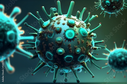 3d rendered illustration of a virus, bacterium or microbe