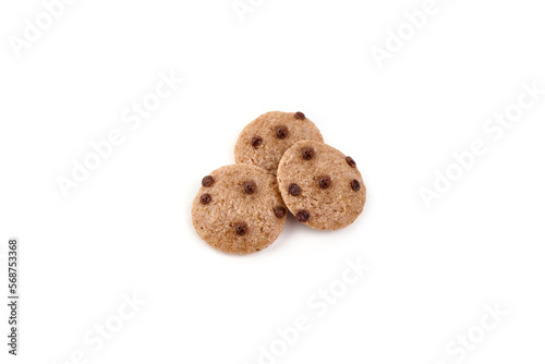 Traditional breakfast cereal, isolated on white background.