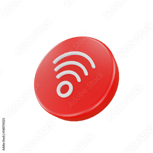 3D Render wireless signal wifi Icon For Web Mobile App Social Media Promotion