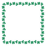 Saint Patrick's day square background. Green leaves of clover frame. Isolated on a transparent background. Great for greeting card, poster and web.