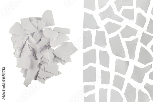 Fototapeta Naklejka Na Ścianę i Meble -  Empty white paper pieces isolated.