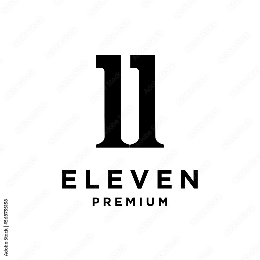 Eleven Initial number 11 icon design logo minimal template Eleven Initial number 11 icon design logo minimal template