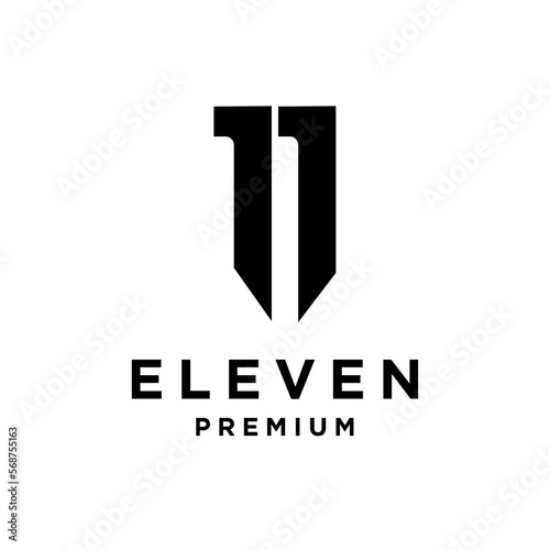 Eleven Initial number 11 icon design logo minimal template