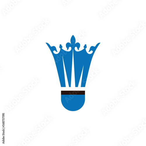 badminton crown vector logo icon