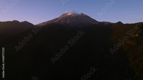 Timelapse of the sunrise in the magestic landscape of the Pico de Orizaba photo