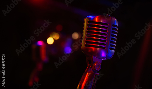 Photography Professional microphone on black background