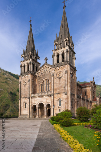 Sanctuary of Covadonga in the Picos de Europa National Park, Asturias Spain. Near the lakes of Enol.