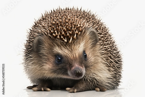 Fototapete hedgehog isolated on white, ai generated