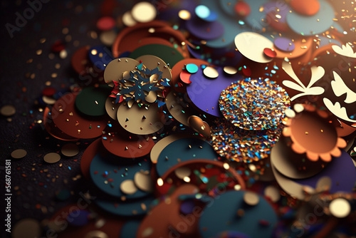 background carnival confetti Generative AI © Yan