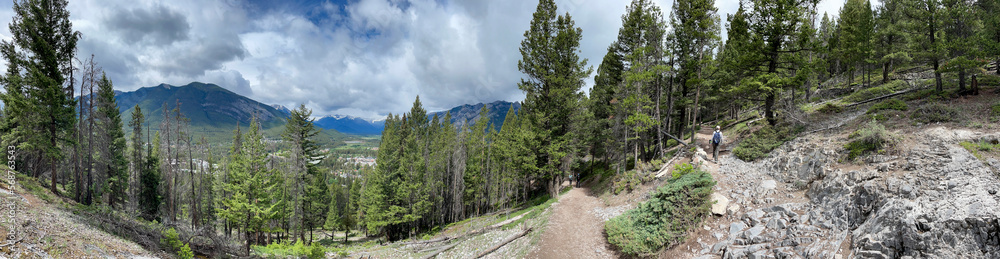 Fototapeta premium Le sentier Tunnel Mountain dans le Parc national Banff, Alberta, Canada. 