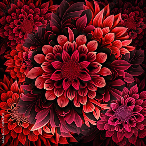 red and yellow flower pattern