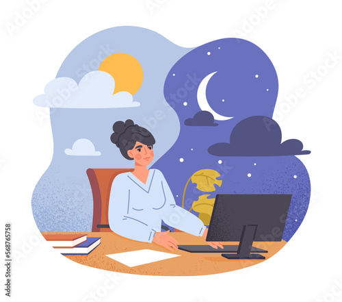 Employee overworking concept