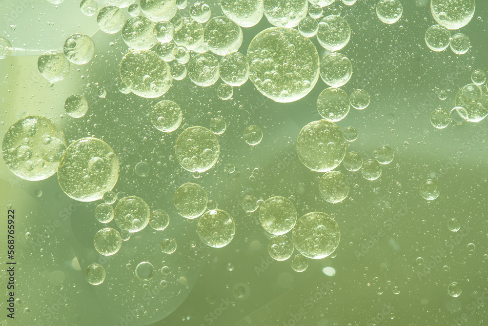 Abstract Green water bubbles background