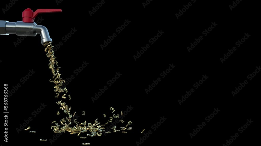 British Sterling Pound Money Tap 3D Animation With Alpha Video