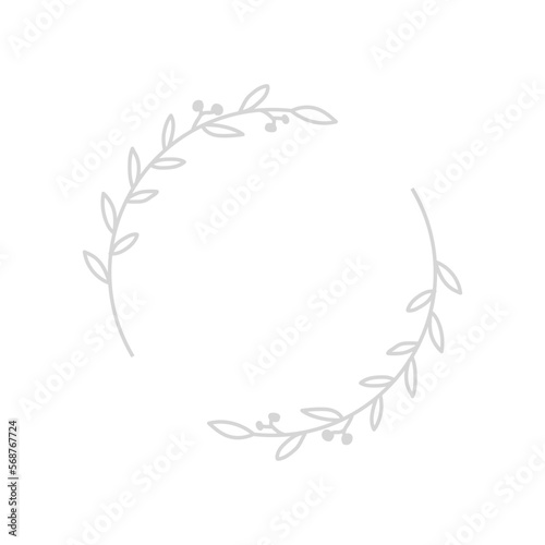 Vector floral logo template in elegant style on white background illustration. Circle frames logos. For badges, labels, logotypes and branding business identity.