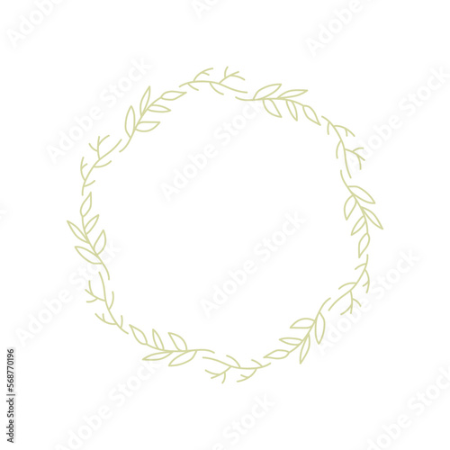 Vector floral logo template in elegant style on white background illustration. Circle frames logos. For badges, labels, logotypes and branding business identity.