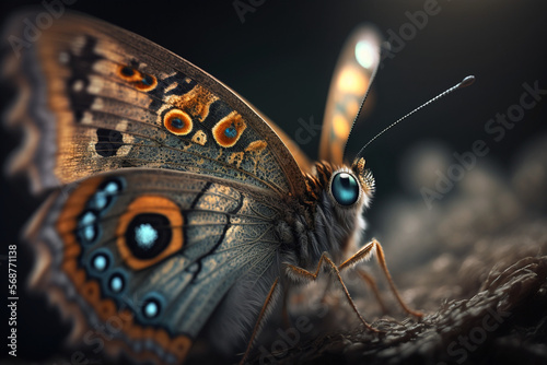 Close-up view of butterfly generative AI © AlexandraDaryl