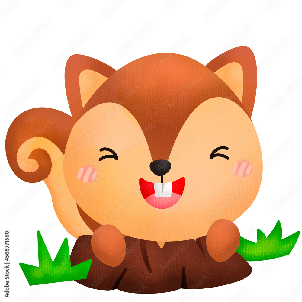 Fototapeta premium a watercolor of a cute squirrel 