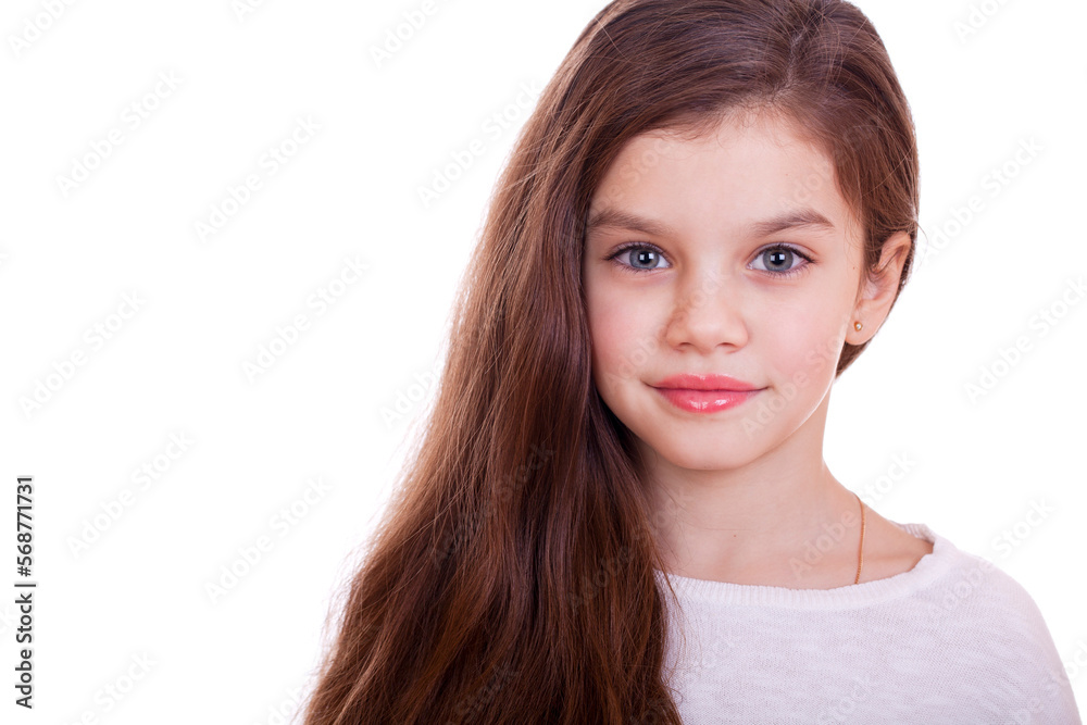 Portrait of a charming little girl smiling at camera Portrait of a charming little girl smiling at camera