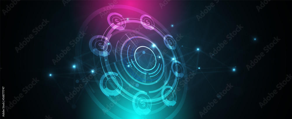 Technology data background, idea of global business solution Technology data background, idea of global business solution