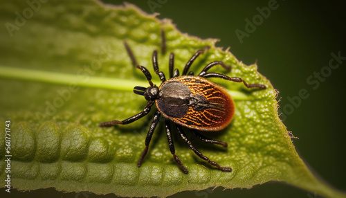 Close-up shot of a deer tick - the tiny parasite known for spreading dangerous Lyme disease to humans