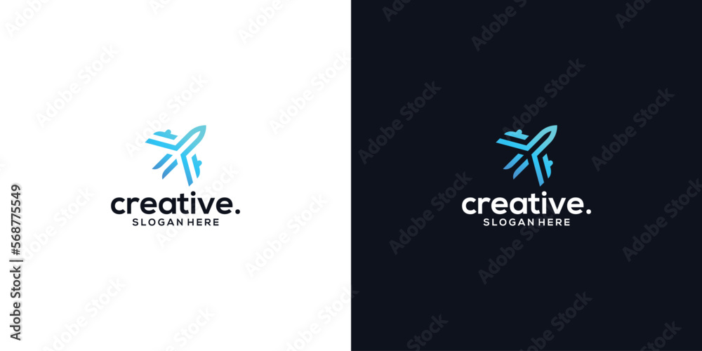Obraz premium Inspiration for flight aviation logo design