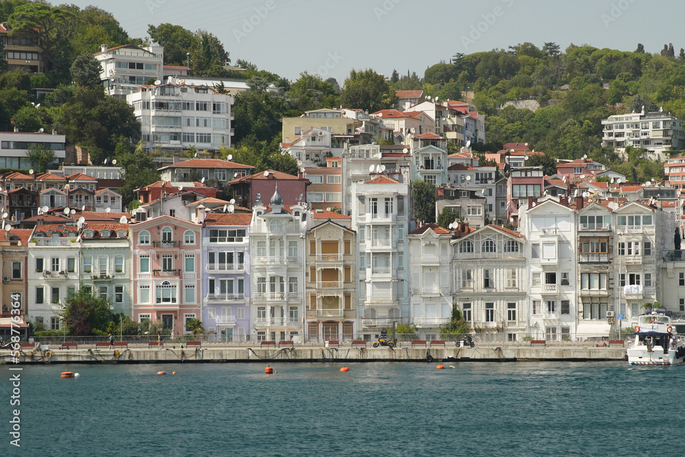 Buildings in Bosphorus Strait Side of Istanbul, Turkiye
